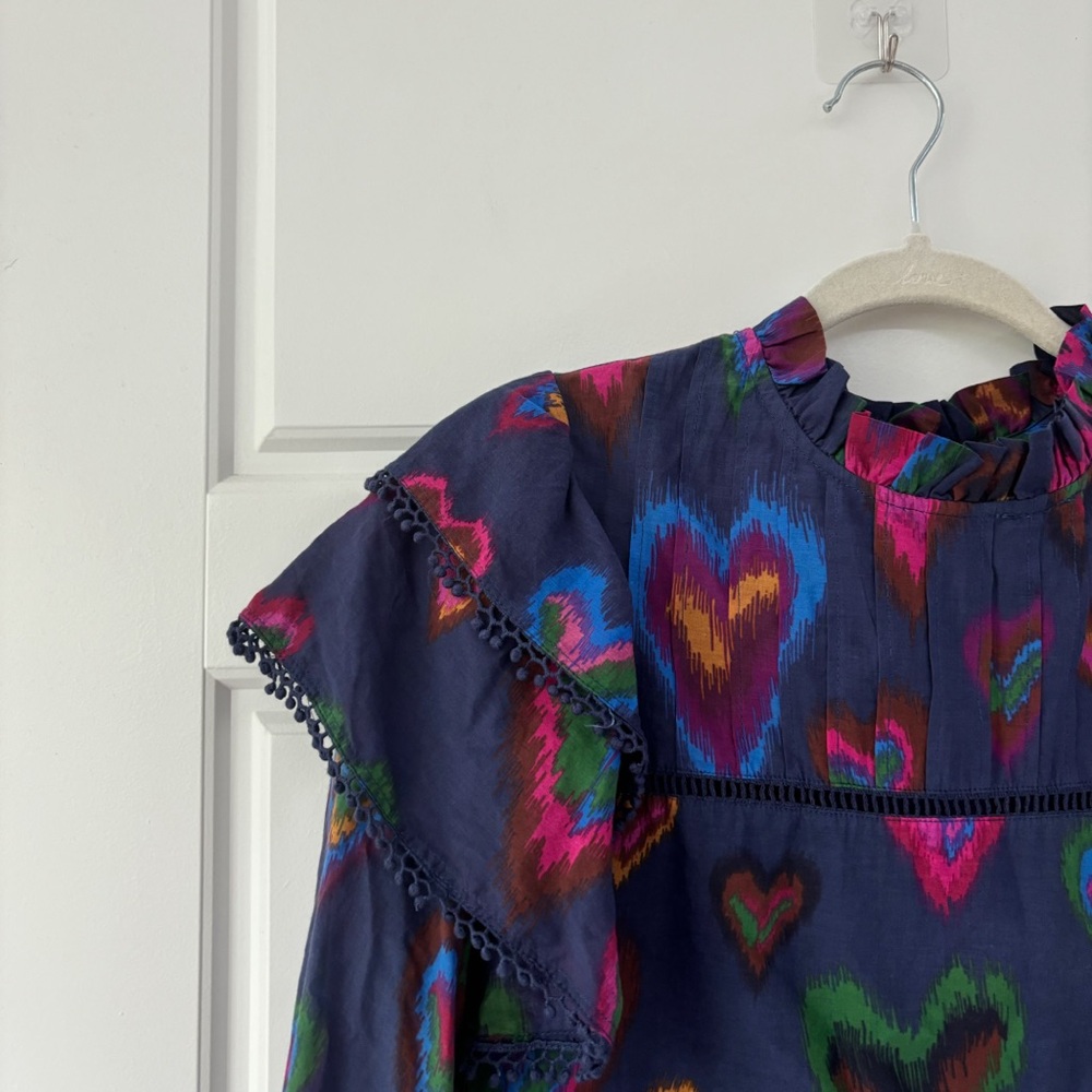 FARM RIO Navy Ikat Dyed Hearts Mini Dress - Picture 10 of 10